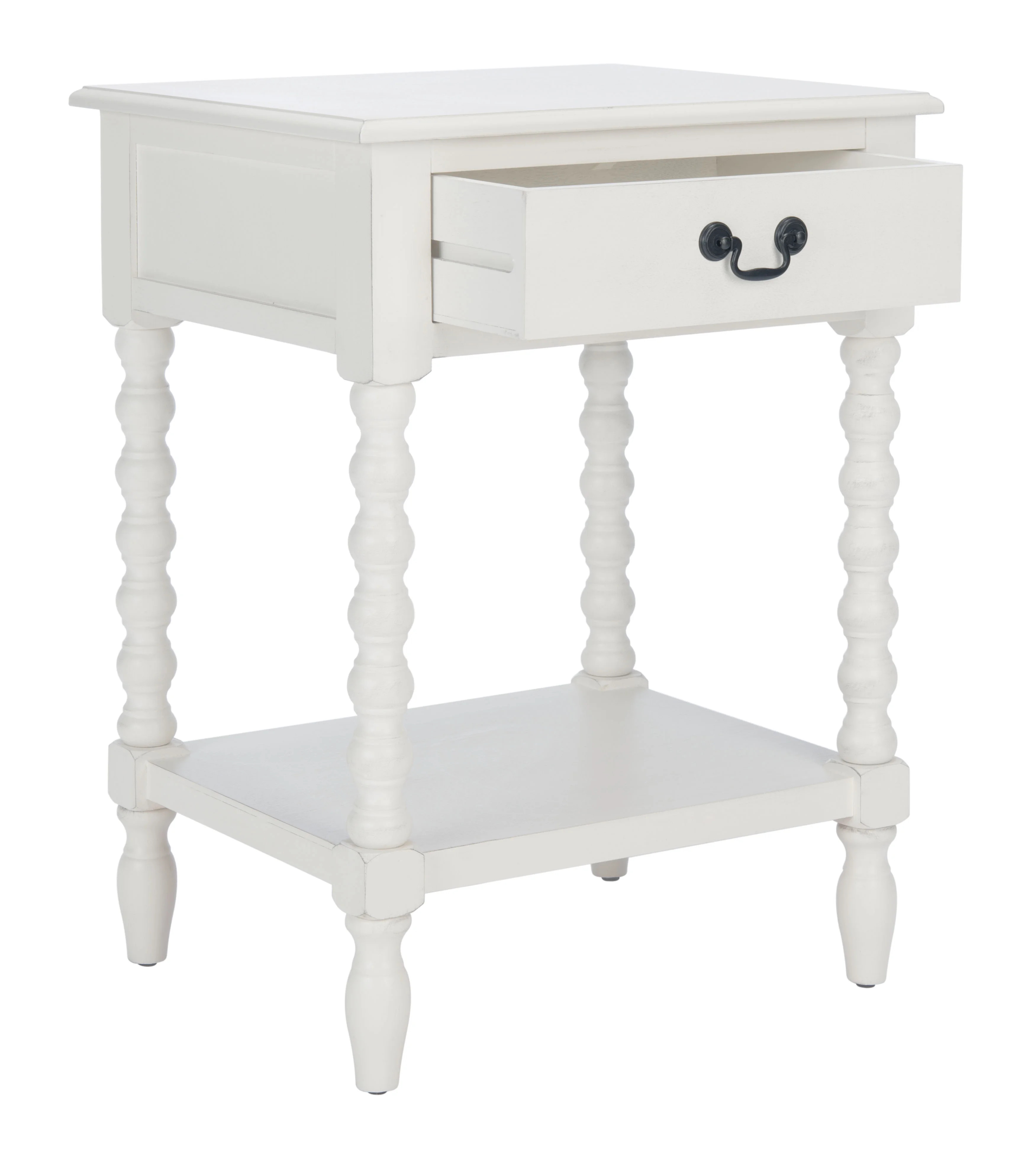 SAFAVIEH Athena Solid 1 Drawer Accent Table, Distressed White | Walmart (US)
