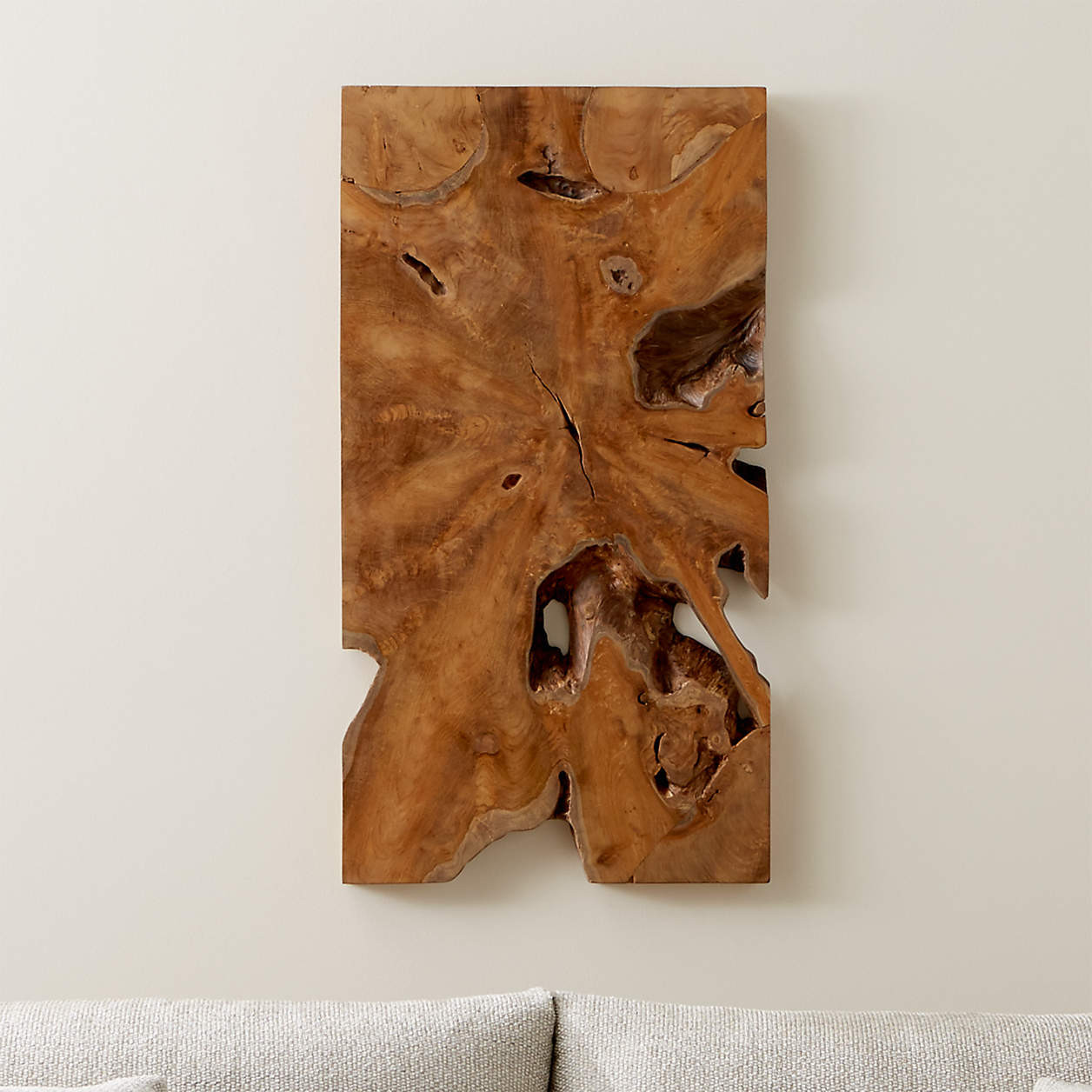'Slice' Teak Wall Art 19"x35" + Reviews | Crate & Barrel | Crate & Barrel