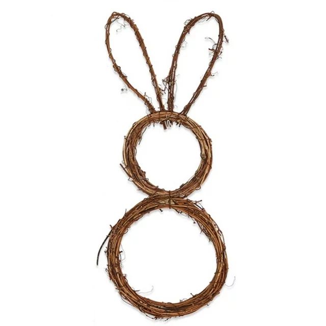 Easter Bunny Wreath Bunny-Shaped Grapevine Twig Wreath Handmade Rattan Rabbit Garland Pendant for... | Walmart (US)