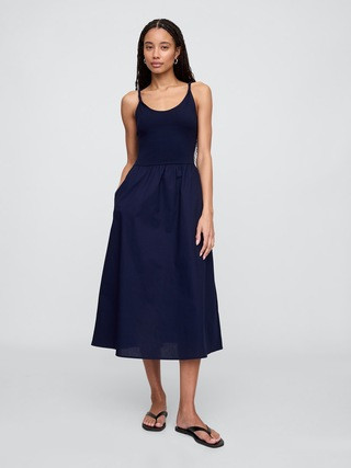 Twist-Strap Scoopneck Midi Dress | Gap Factory