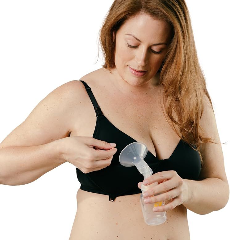 Simple Wishes Pumping and Nursing Bra in One with Fixed Padding - Patented Supermom T-Shirt - Pum... | Amazon (US)