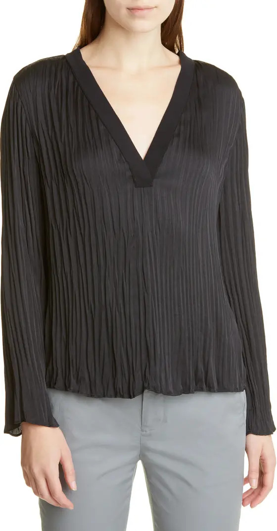 Crushed Pleat V-Neck Top | Nordstrom