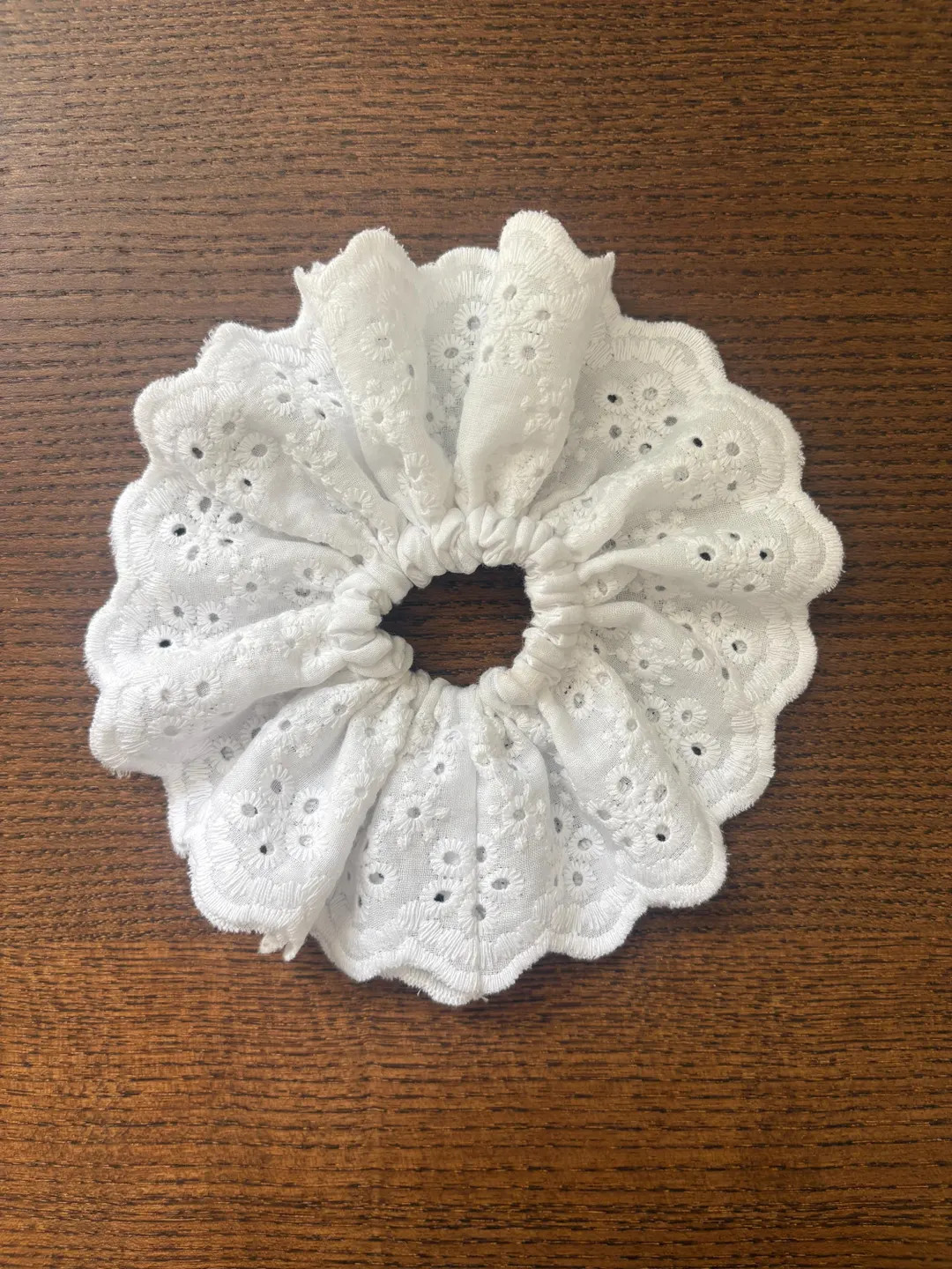 White Eyelet Lace Scrunchie: Handmade Coquette Hair Accessories | Etsy (US)