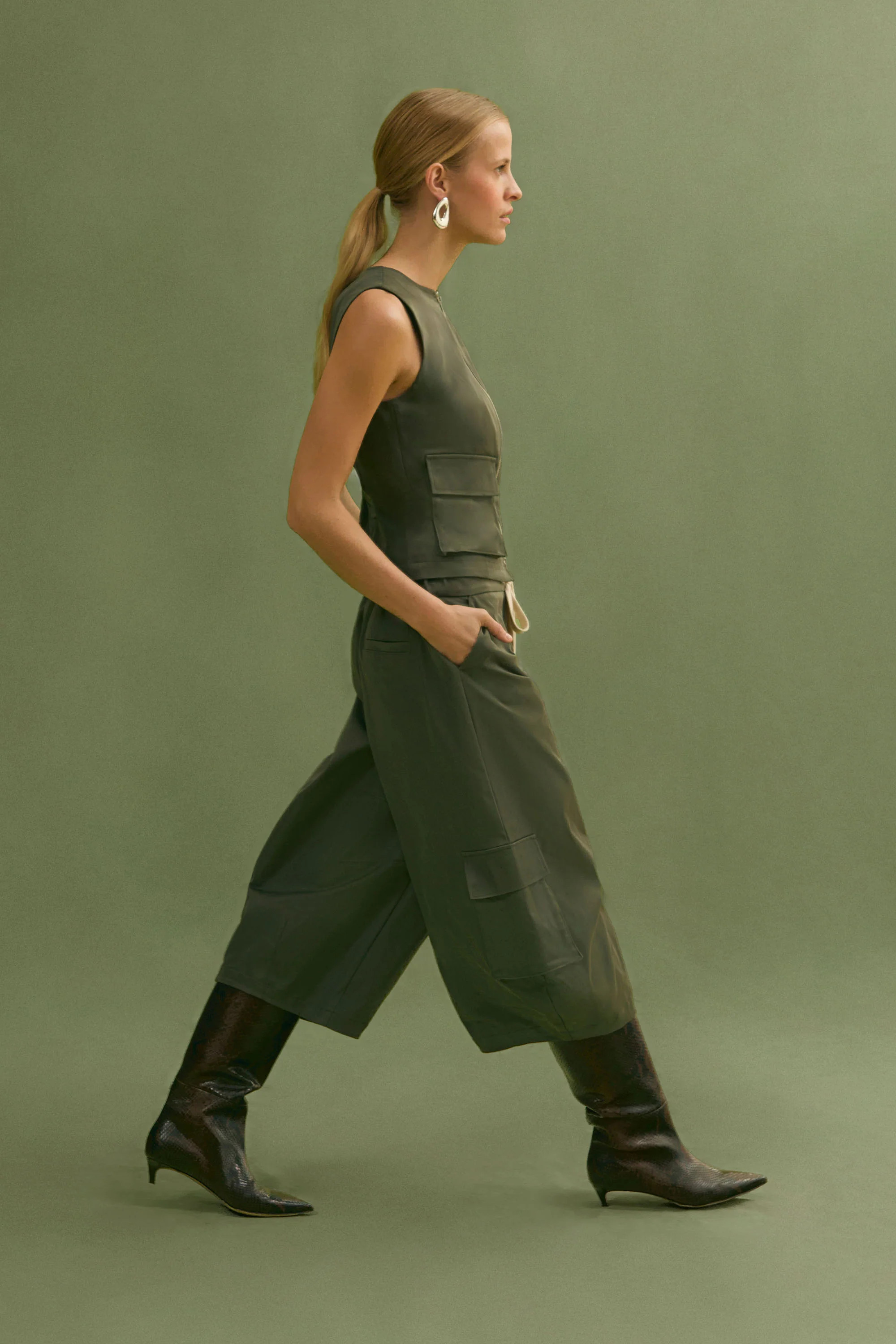 ALIGNE Balloon Leg Culottes - Green | Bentley | ALIGNE USA