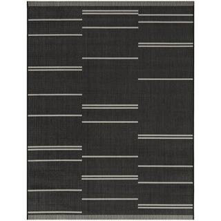 Xavier Charcoal 5 ft. 3 in. x 7 ft. Abstract Indoor/Outdoor Area Rug | The Home Depot