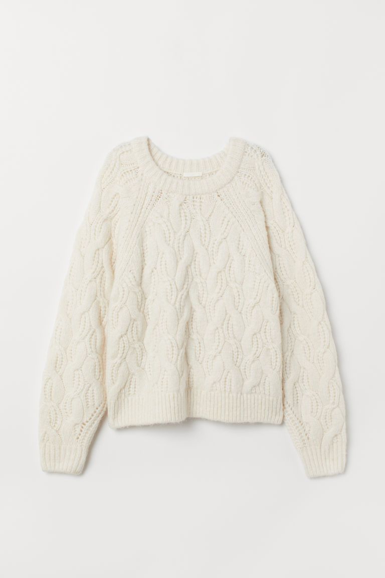 H & M - Cable-knit Sweater - White | H&M (US)