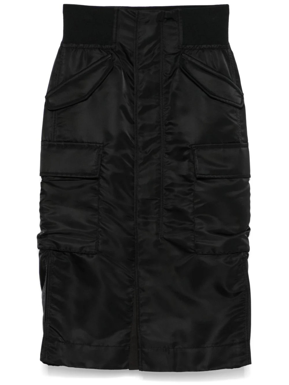 sacai ribbed-waistband cargo skirt - Black | Farfetch Global