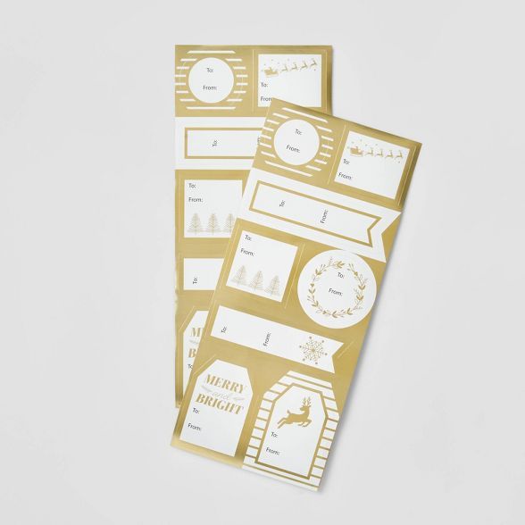 16ct Metallic Sticker Gift Tags Gold - Wondershop&#8482; | Target