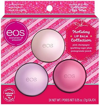 EOS Limited Edition Holiday Lip Balm Trio- Pink Champagne, Sparking Sugar Plum, Pomegranate Punch... | Amazon (US)