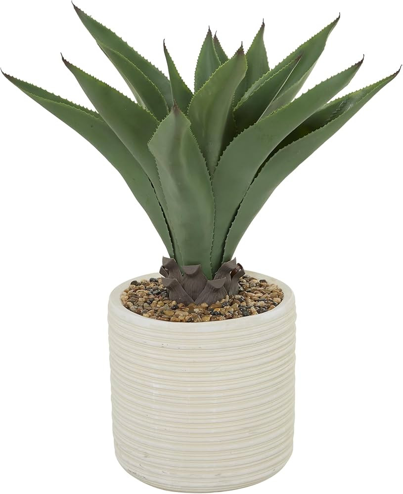 Deco 79 Faux Foliage Agave Artificial Plant with Realistic Leaves and Beige Ceramic Pot, 27" x 27... | Amazon (US)
