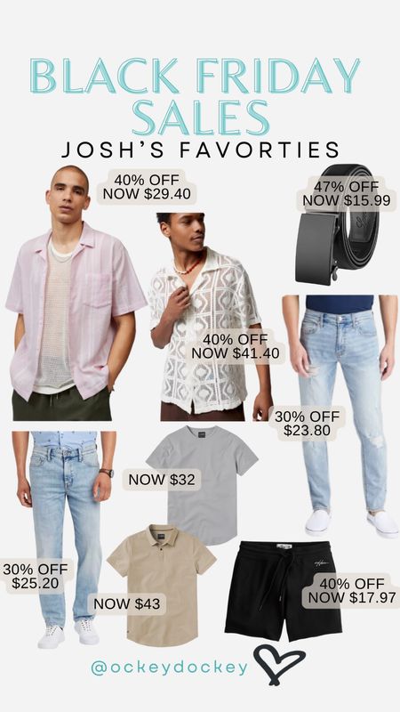 Black Friday Sales, Josh’s Favorites! 

Men’s fashion, Amazon men’s belt, Cuts clothing! 