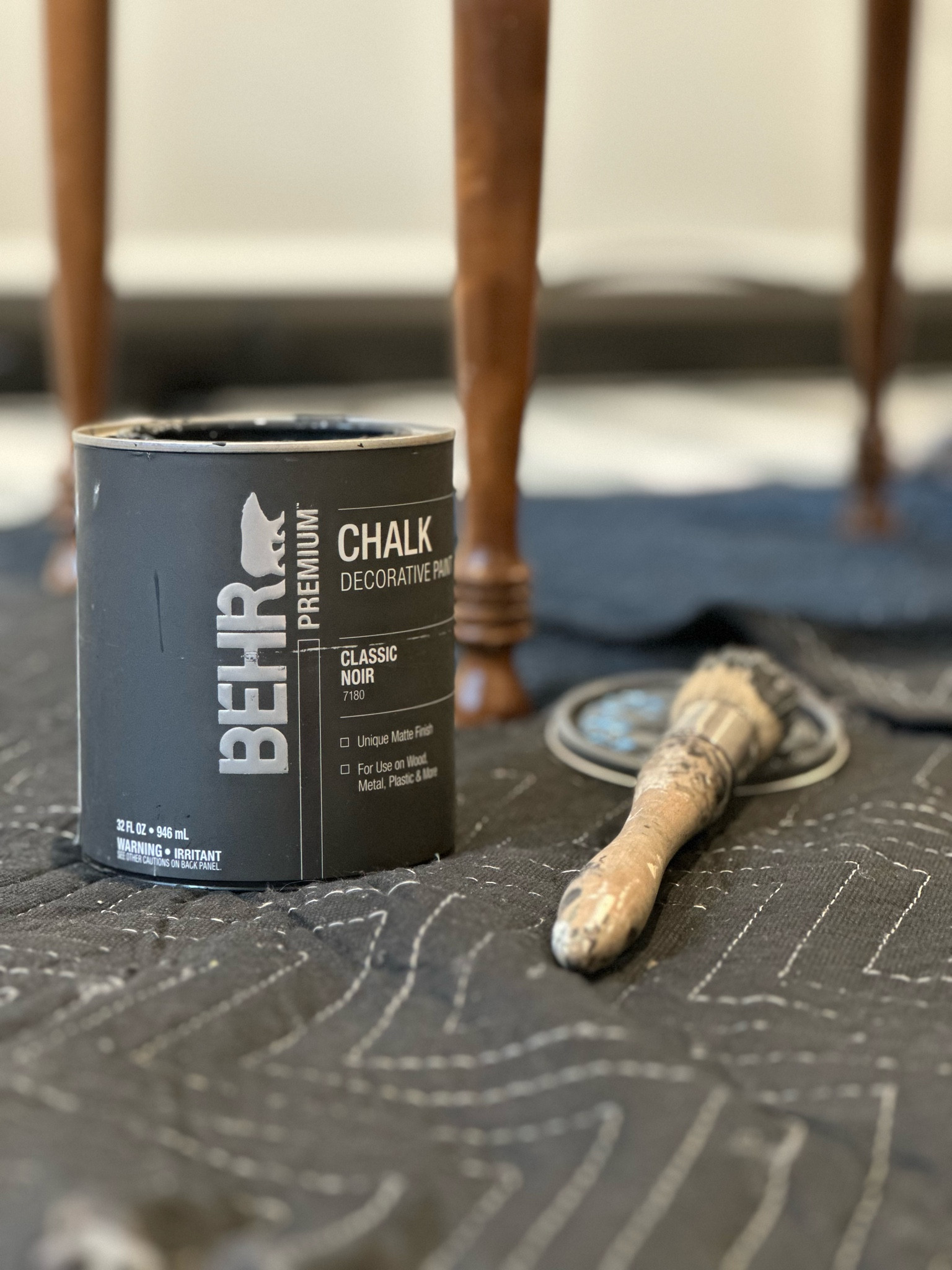 Behr chalk paint classic noir, black chalk paint, Home Depot, dit, furniture paint

#LTKhome