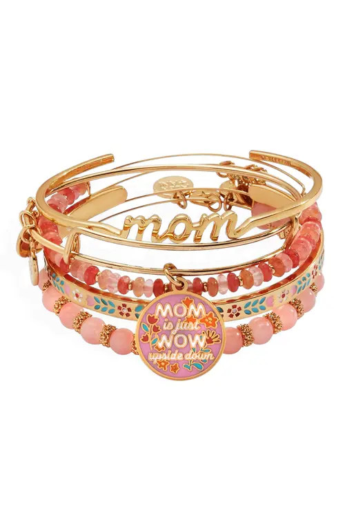 Alex and Ani Mother's Day Floral Bracelet Set of 5 in Gold at Nordstrom | Nordstrom