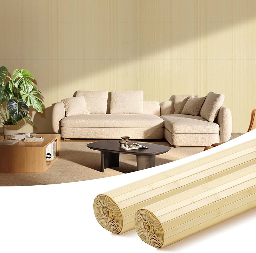 OUZUGIE 2 Pack 96x24 Inch Natural Bamboo Wall Panel | Amazon (US)