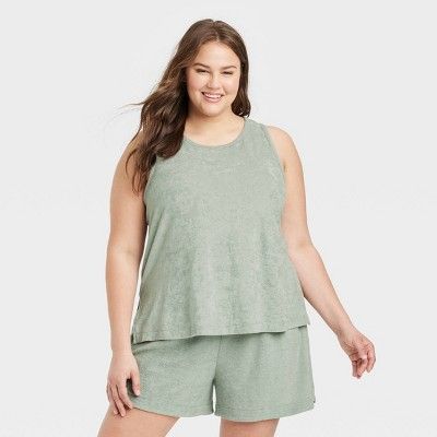 Women's Terry Tank Top - A New Day™ Green | Target