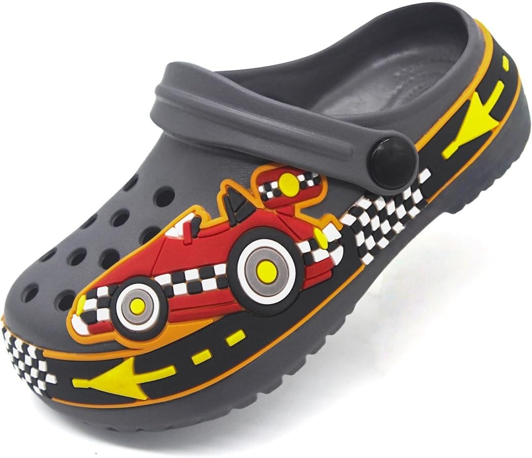 FolHaoth Toddlers Cute Cartoon Excavator Racecar Pattern Boys Girls Clogs Slip On Lightweight Bre... | Amazon (US)