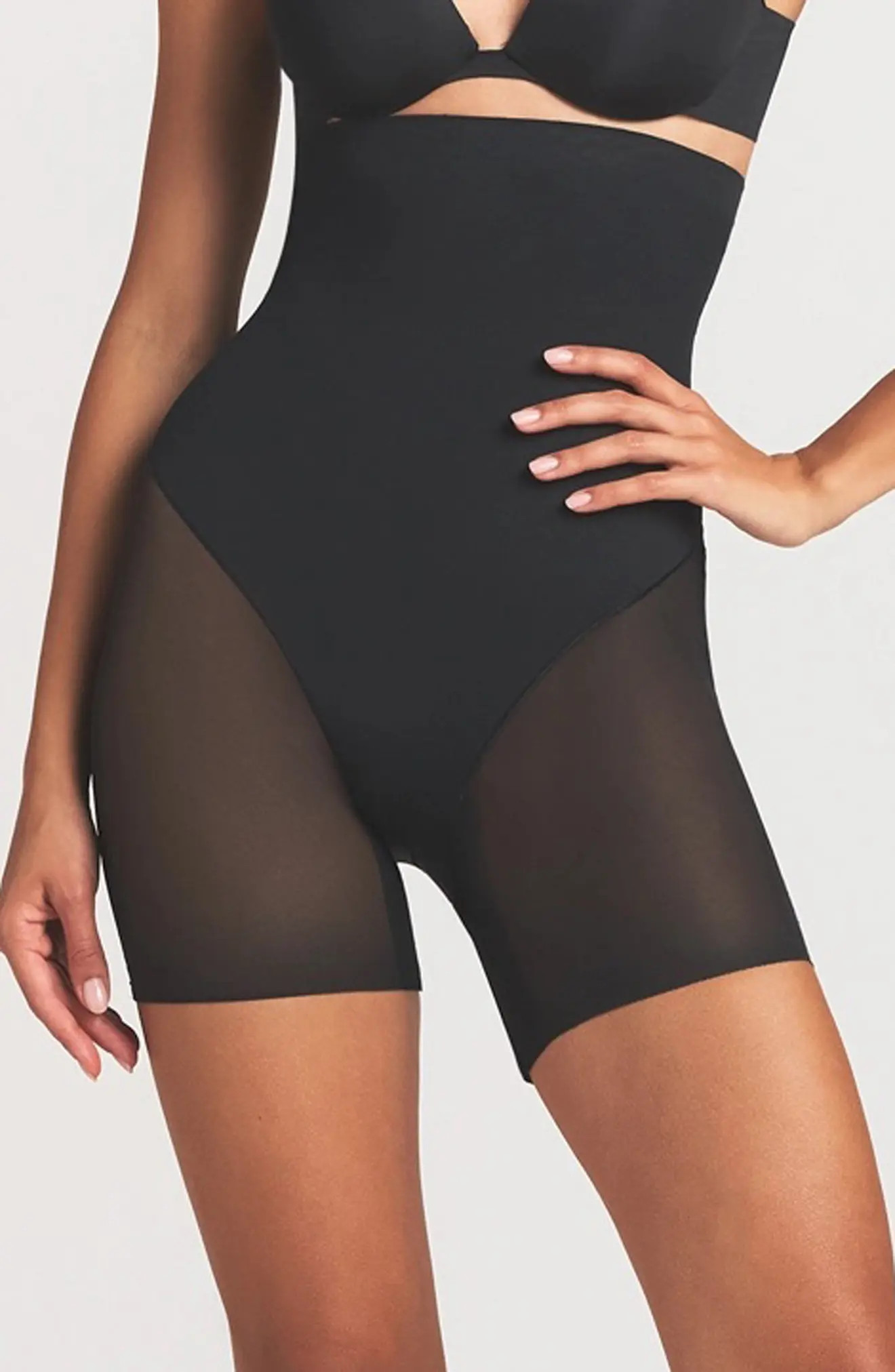 SKIMS Powermesh Zoned High Waisted Shorts in Sienna at Nordstrom, Size X-Large | Nordstrom