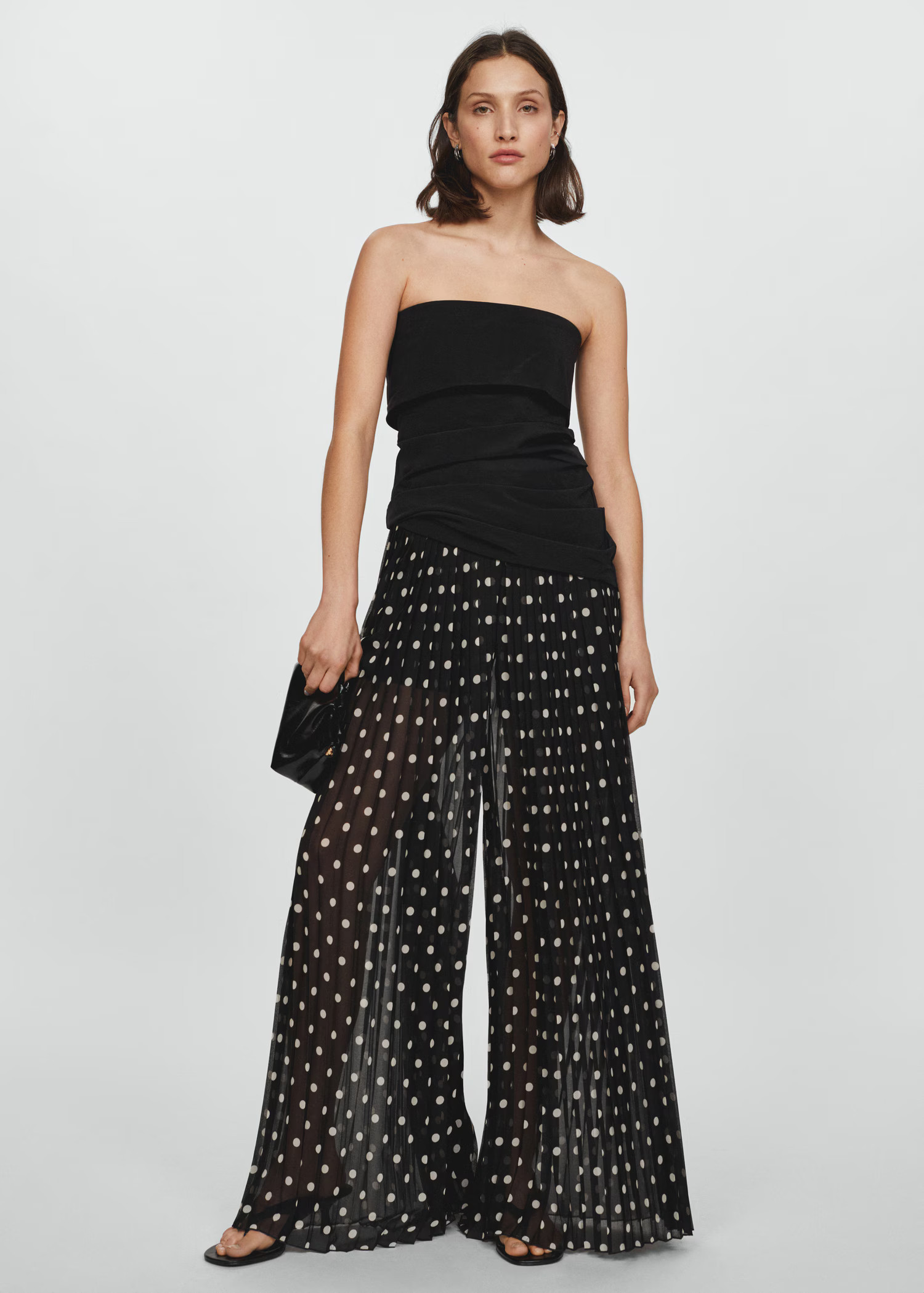 Polka dot pleated pants | Mango (US/MX/AU)