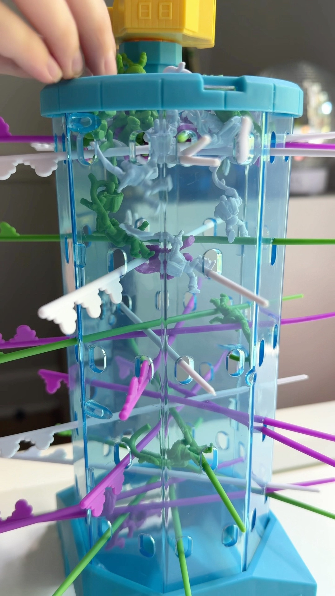 How fun is this game!?! And I couldn’t believe it was a bunch of tiny Buzz Lightyear figures 🤣. This is such a fun game for kids and so fun with the theme. #momof3