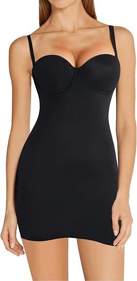 BRABIC Women's Dress Full Slip Shapewear Bodysuit Lingerie Body Shaper with Built-in Bra Tops Smo... | Amazon (US)