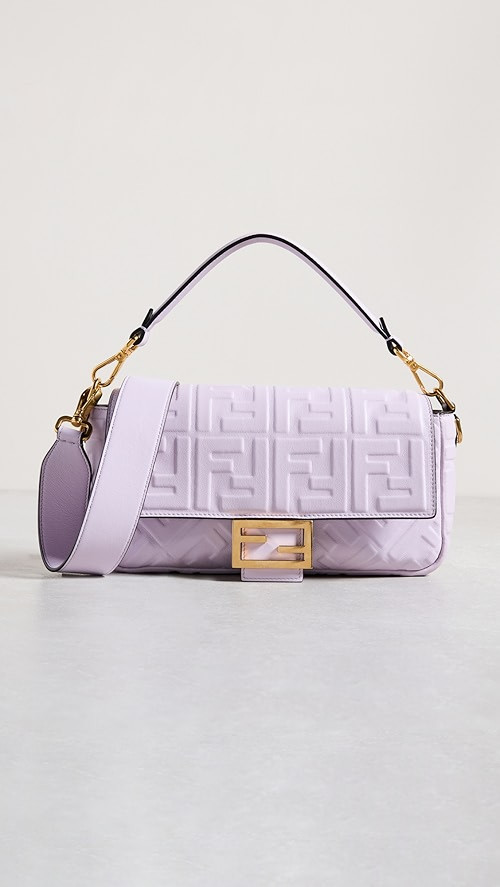 Fendi Purple Embossed Convertible Baguette Bag | Shopbop