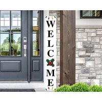 Christmas Welcome Sign For Front Porch, Christ Porch Signs, Leaner Sign, Decor, Fun Decor | Etsy (US)