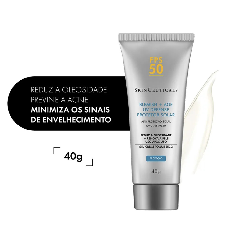 Protetor Solar Facial Antioleosidade Skinceuticals Blemish + AGE UV Defense FPS 50 40 g | Amobeleza (BR)