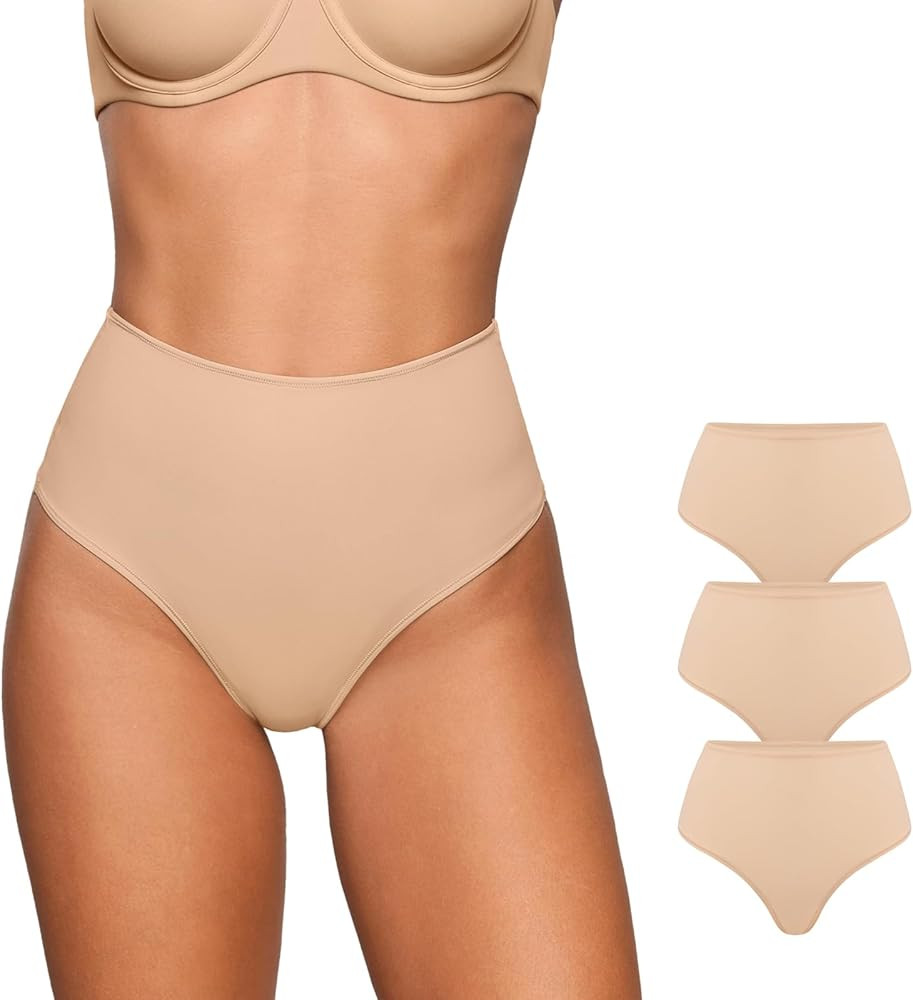 INLYRIC Women's Inbarely Plus Thong Underwear Pack - High Waisted Sexy Smooth Tagless Ladies Unde... | Amazon (US)