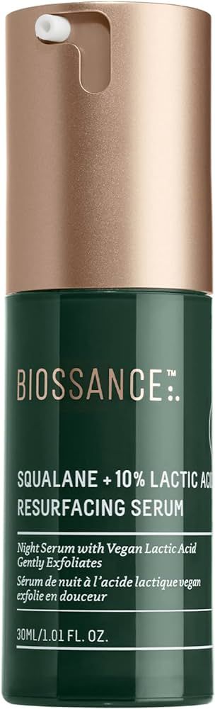 Biossance Squalane + Lactic Acid Resurfacing Night Serum. An Exfoliating AHA to Soften and Smooth Skin, Diminish Fine Lines and Brighten Complexion (1.0 ounces) | Amazon (US)