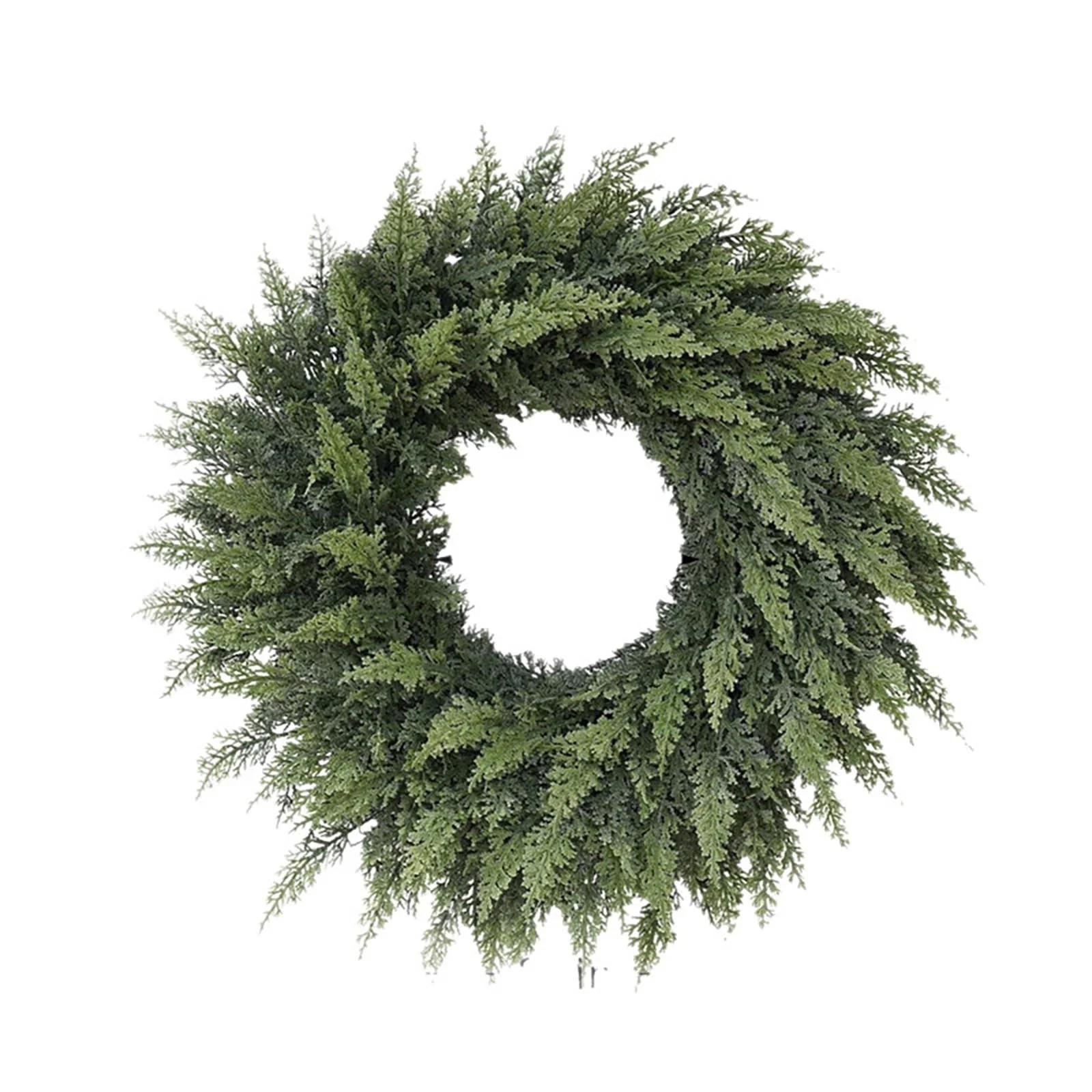 Real Touch Artificial Christmas Wreath 24 Inch, Faux Cedar Norfolk Pine Greenery for Front Door O... | Walmart (US)