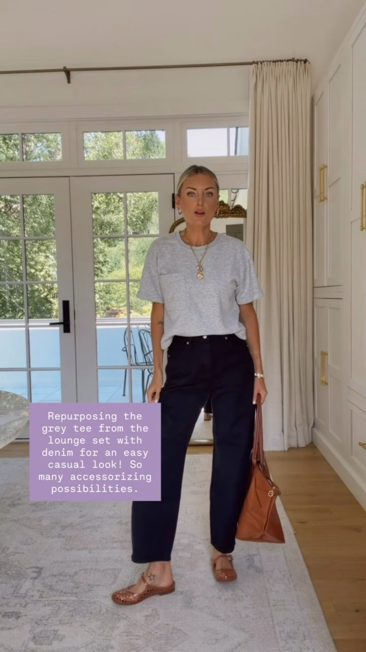 This top is from the lounge set I just shared, but I just paired with jeans! I elevated it with the accessories! Wearing S/4!

Loverly Grey, Target, fall outfit, pre fall, grey tee, black jeans, barrel jeans, jelly flats

#LTKSeasonal #LTKootd