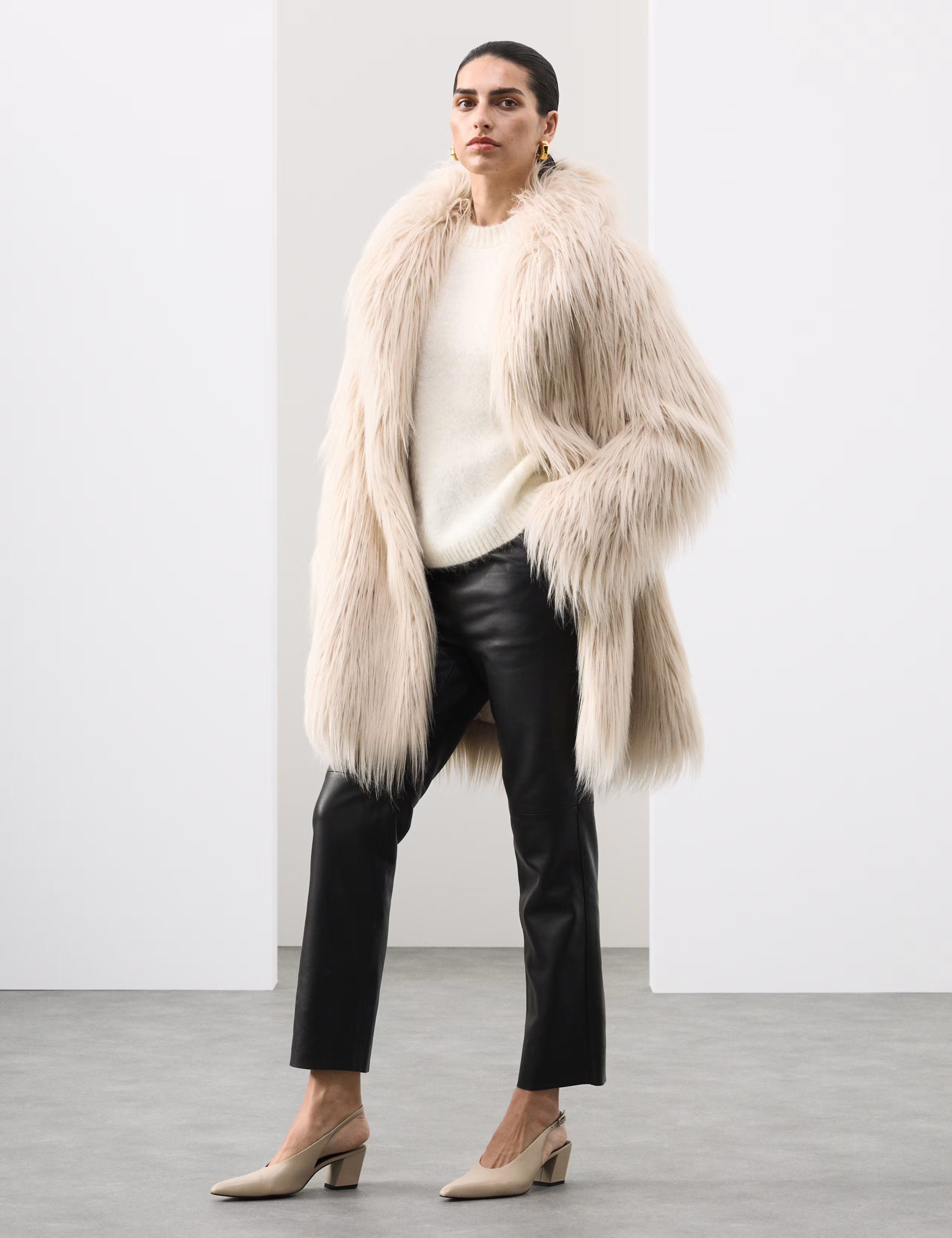 Faux Fur Collared Longline Coat | Marks & Spencer (UK)