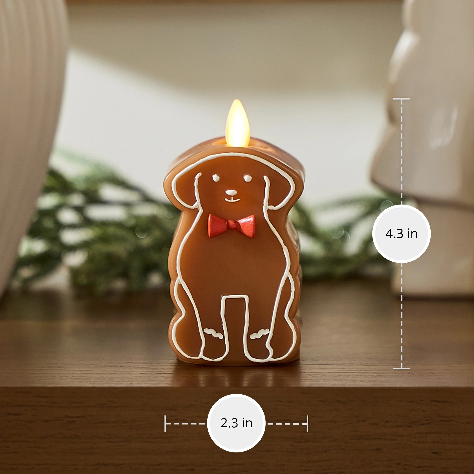 Gingerbread Dog Flameless Candle | Luminara