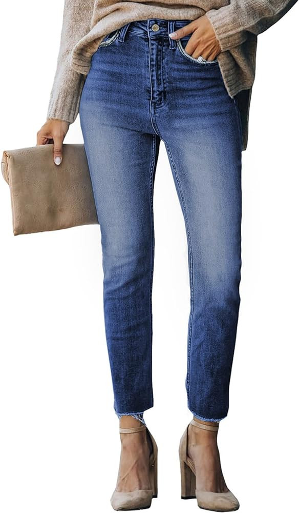 Sidefeel Women's Boyfriend Jeans Stretchy Ripped Distressed Denim Pants Size 4-18 | Amazon (US)