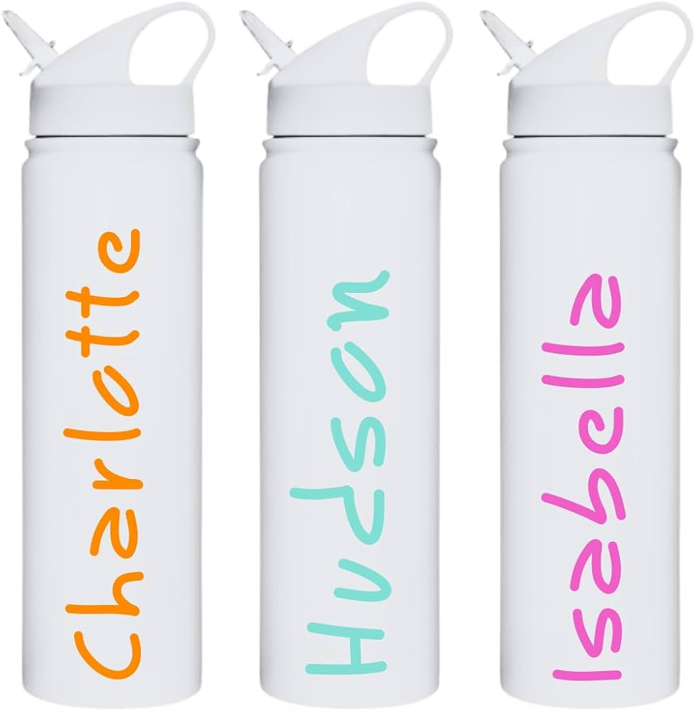 Shelzy's Designs Personalized Island Love Water Bottles, 25oz, White Stainless Steel, Flip Top St... | Amazon (US)