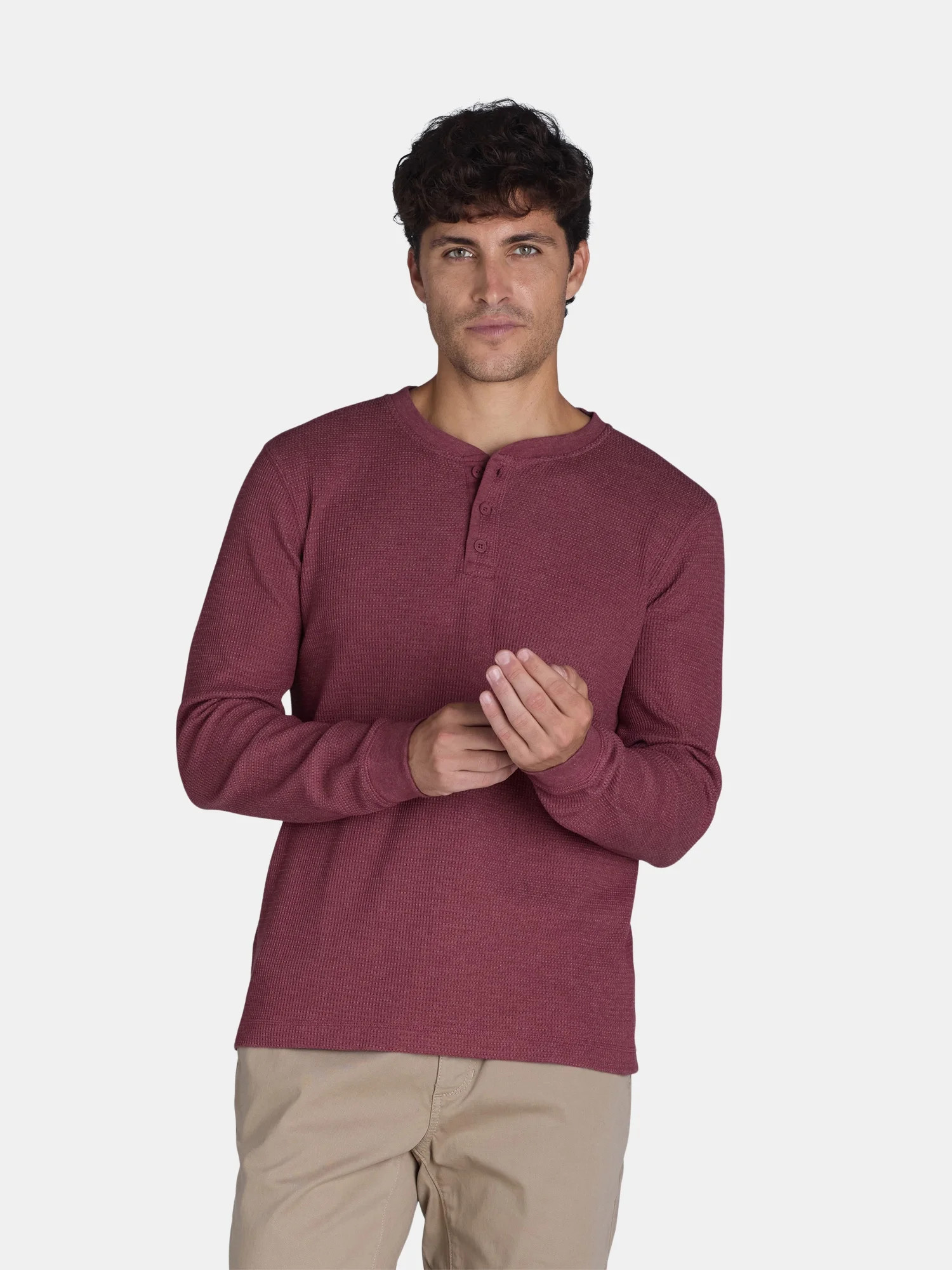 George Men’s & Big Men’s Thermal Henley Shirt with Long Sleeves, Sizes XS-3XLT | Walmart (US)
