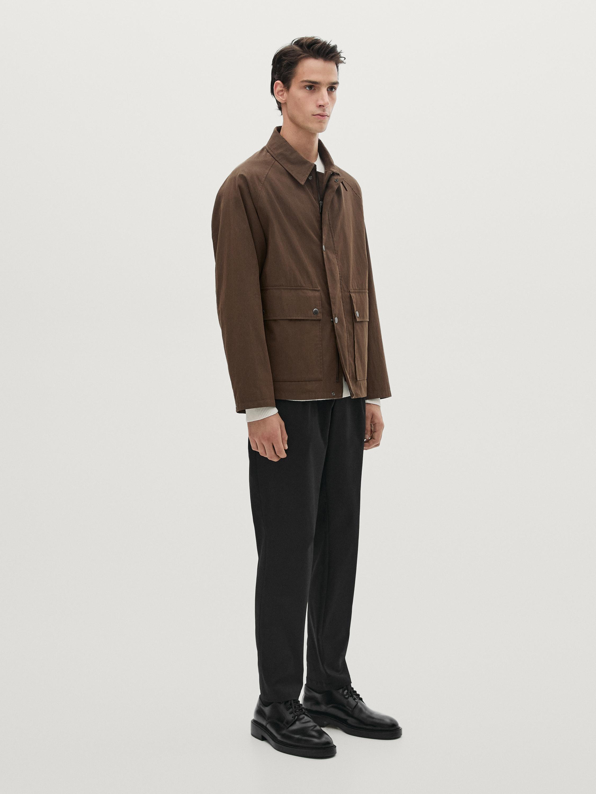Cotton jacket with snap buttons | Massimo Dutti US
