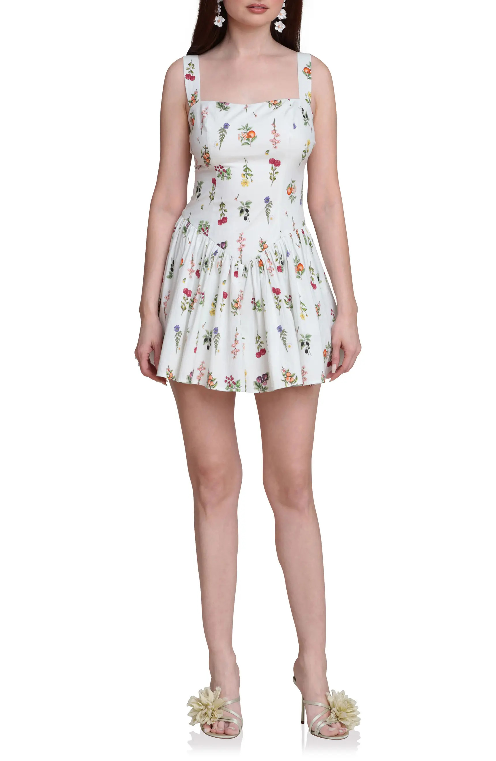 Lemon Print Stretch Cotton Minidress | Nordstrom