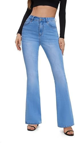 FLYING BANANA Women's High Waisted Butt Lifting Stretch Bootcut Jeans | Amazon (US)