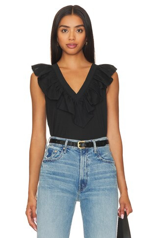 Nation LTD Golda Ruffle Top in Jet Black from Revolve.com | Revolve Clothing (Global)
