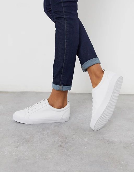 ASOS DESIGN Dunn lace up sneakers in white | ASOS (Global)