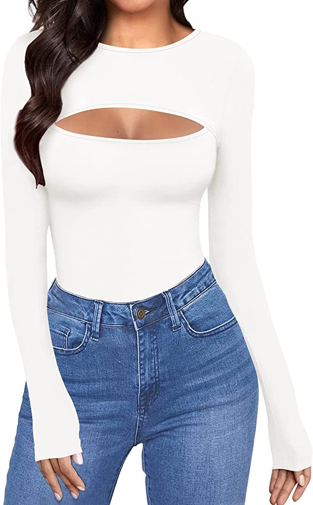  Cutout Long Sleeve Shirt | Amazon (US)