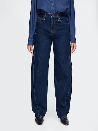 High Rise Barrel Jeans | Gap (US)