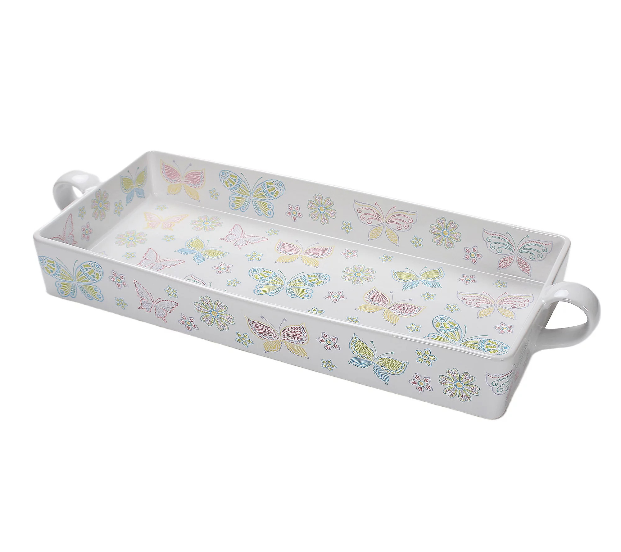 As Is Temp-tations 18"" x 8"" Serving Tray with Wrap Handles | QVC