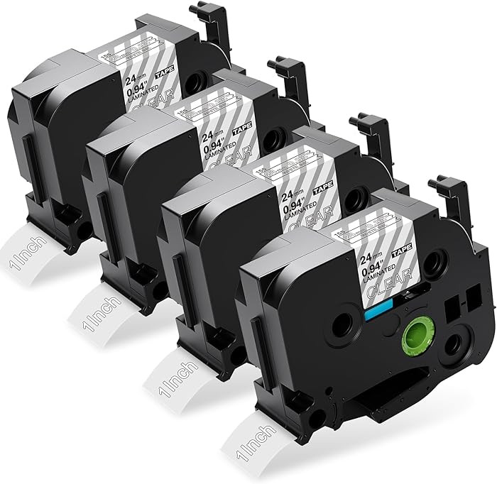 Oozmas Compatible 24 mm Label Replacement for Brother White on Clear Tape 24mm TZ TZe-155 Standar... | Amazon (US)