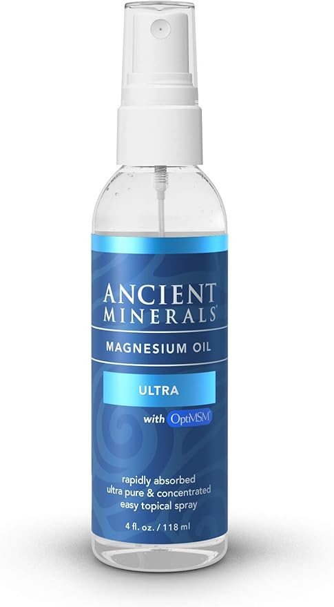 Ancient Minerals Magnesium Oil Spray Ultra with MSM - a Pure Zechstein Topical Magnesium Chloride... | Amazon (US)