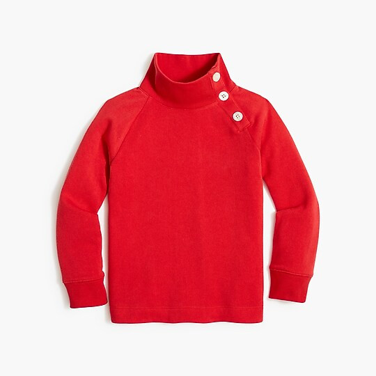 Girls' button-neck tunic sweatshirt | J.Crew Factory