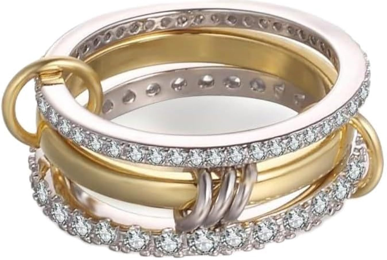 Gold Stackable Rings for Women, Non Tarnish 18k Gold Plated CZ Cubic Zirconia Stack Rings, Dainty... | Amazon (US)