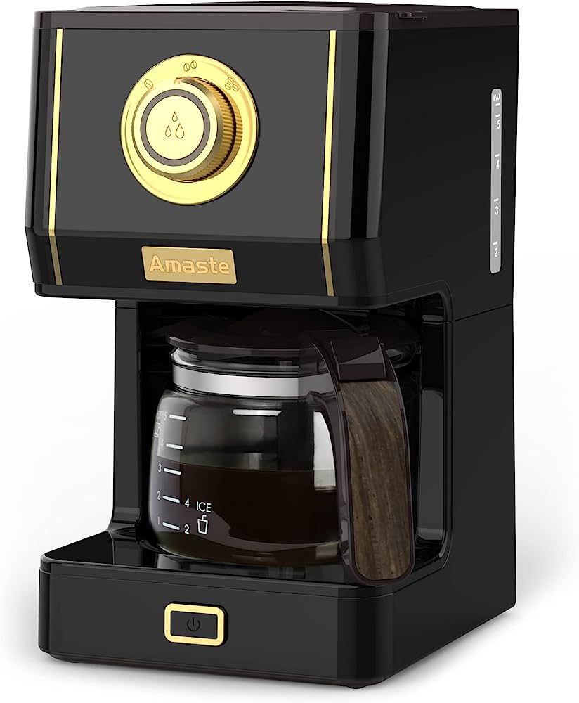 Amaste Coffee Maker, 25 Oz Drip Coffee Machine with Glass Coffee Pot, Retro Style Coffee Maker wi... | Amazon (US)