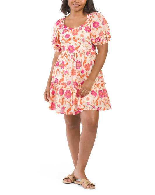 Puff Sleeve Floral Mini Dress | TJ Maxx